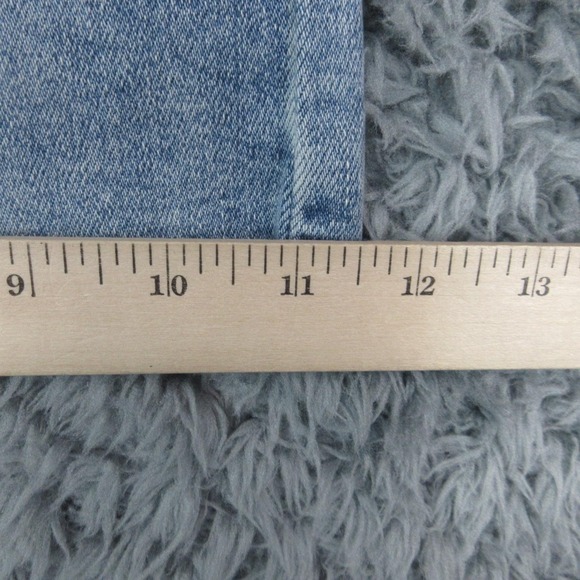 JustUSA Jeans Womens 14 Blue Longer Length Wide Leg Fringe Hem 32x30* NWT - Picture 9 of 16